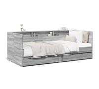 Festnight Struttura Letto con Cassetti, Divano Letto con Cassetti,Letto Contenitore, Letto Singolo, Divano Letto Singolo in Legno Multistrato Grigio Sonoma 90x190 cm