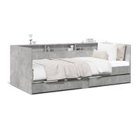 Festnight Struttura Letto con Cassetti, Divano Letto con Cassetti，Letto Contenitore, Letto Singolo, Divano Letto Singolo in Legno Multistrato Grigio Cemento 100x200 cm