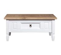 Festnight Tavolino Caffé Pino Messicano Corona Range Bianco 100x60x45cm