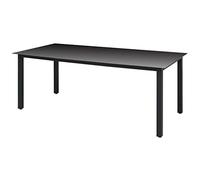 Festnight Tavolo da Pranzo da Sala da Pranzo da Giardino Balcone Patio per Esterno Interno in Vetro Alluminio Nero 80 x 80 x 74 cm/150 x 90 x 74 cm/190 x 90 x 74 cm