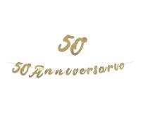 Festone 50° Anniversario 300 x 15 cm per feste di classe, originali e di sicuro impatto visivo nel giorno delle tue nozze d'oro