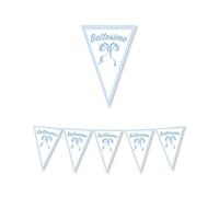 Festone BANDIERINE Battesimo Fiocco Celeste 300X 30 CM X 10 di Filo in CARTONCINO PATINATO Festa Party Striscione ADDOBBI