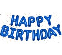 Festone con palloncini di buon compleanno, 40,6 cm, con scritta "Happy Birthday", blu scuro, palloncini di buon compleanno, per uomini e donne, decorazioni per feste di compleanno