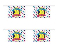 Festone con scritta "Happy 30th Birthday", 9 metri, 30 bandierine in poliestere FlagSuperstore