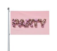Festone con stampa leopardata rosa, bandierine per la casa da cortile, 0,9 x 1,5 m, striscione di auguri con occhielli per interni ed esterni, decorazioni per la casa