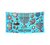 Festone da appendere alla parete, 178 x 89 cm, con candele azzurre e felici, da appendere alla parete, per eventi e feste