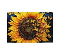 Festone da appendere con farfalle floreali e girasole, per Halloween e Natale, 120 x 180 cm, sfondo fotografico, ghirlanda, arazzo da parete per sfondo di compleanno, decorazione per eventi all'aperto