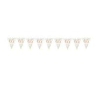 Festone da festa scintillante Fizz 65 bianco e oro rosa olografico 11 bandiere 3,9 m