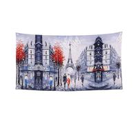 Festone decorativo con albero della città di Parigi, Torre Eiffel, stampa artistica Holloween, cartello per celebrazioni, facile da appendere con corde, 1 confezione