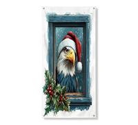 Festone decorativo con aquila di Natale, decorazione per finestre di uccelli, per interni ed esterni, decorazione invernale per celebrazioni invernali 91 x 182 cm