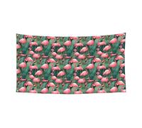 Festone decorativo con fenicottero rosa e piante grasse, per tutte le occasioni, riutilizzabile, facile da appendere