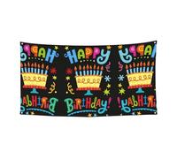 Festone decorativo con scritta "Happy Birthday" per interni ed esterni, con 4 occhielli in metallo, per creare un'atmosfera festiva