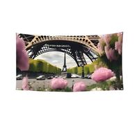 Festone decorativo con stampa Torre Eiffel di Parigi, per feste di compleanno, anniversario, matrimonio, per interni ed esterni