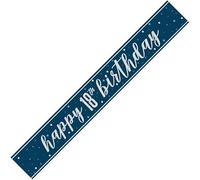 Festone decorativo per 18° compleanno, colore blu, per 18° compleanno, colore: blu navy