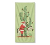 Festone decorativo per porta con cactus di Babbo Natale, giocoso per le vacanze, per interni ed esterni, 91 x 182 cm