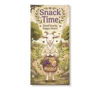 Festone decorativo per porta con scritta "Farmhouse Snack Time", illustrazione di capra fantasiosa per esterni e interni, per feste primaverili ed estive, 91 x 182 cm