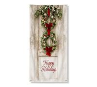 Festone decorativo per porta, ghirlanda natalizia, decorazione rustica per interni ed esterni, 91 x 182 cm