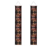 Festone decorativo per portico con motivo natalizio, striscioni decorativi da appendere per interni ed esterni, decorazione per parete/porta d'ingresso