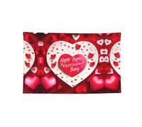 Festone decorato con stampa di buon San Valentino, arazzo da parete in poliestere resistente con 4 occhielli per la decorazione del dormitorio