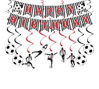 Festone di buon compleanno con scritta in lingua inglese "Football Happy Birthday" per bambini