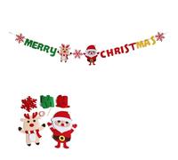 Festone di Natale Banner lunghezza regolabile Bandiere di Natale Ghirlande con disegni di Babbo Natale per feste a tema bandiere da appendere