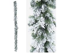 Festone di Natale Boa Innevato Bianco Realistico Rami Neve Pino Cermis (Altezza 180 cm)