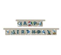 Festone in carta Happy Birthday PUFFI - 3mt - Banner ghirlanda decorazione - per feste, party per bambini