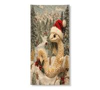 Festone invernale per porta a serpente, decorazione natalizia fantasiosa con paesaggio innevato ed elementi natalizi, decorazione stagionale per interni ed esterni, 91 x 182 cm