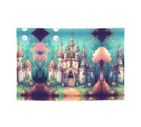 Festone natalizio classico con castello che crea atmosfera, 119,4 x 180,3 cm, per Natale, feste notturne, riunioni di amici