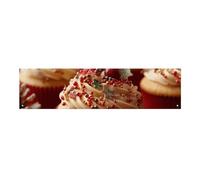 Festone natalizio con cupcake grandi, da appendere alla parete, sfondo per feste di compleanno, per Capodanno, laurea, matrimonio, festa di compleanno, decorazione, 120 x 30 cm