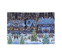 Festone natalizio con decorazioni stampate adatte per feste di vacanza e decorazioni per cerimonie, 180,3 x 119,4 cm