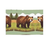 Festone natalizio con orso marrone che cammina creando atmosfera, 119,4 x 180,3 cm, per Natale, feste notturne, riunioni di amici