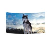 Festone natalizio con stampa di cani husky, decorazione da appendere durevole, adatta per casa, giardino, bar