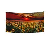 Festone natalizio con stampa di girasole al tramonto, decorazione da appendere durevole, adatta per decorare casa, giardino, bar