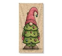 Festone natalizio per porta con gnomo natalizio, simpatico personaggio albero verde con cappello da pesca, decorazione per interni ed esterni, 91 x 182 cm