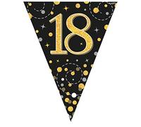 Festone per 18° compleanno, nero e oro, per festa di compleanno, 18 anni