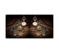 Festone per attività festival, orologi steampunk, chiavi e catene, stampa per feste, durevole, decorazione colorata per feste, eventi aziendali e occasioni speciali