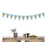Festone per festa della birra, ghirlanda bavarese Oktoberfest, per feste, bandiere da appendere a tema tedesco con motivo classico blu, decorazione per Oktoberfest per bar, cortile, patio