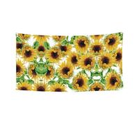 Festone per feste di Halloween con stampa di girasoli gialli, decorazione da appendere durevole, adatta per decorazioni per casa, giardino, bar