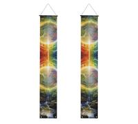 Festone per portico con stampa albero della vita quattro stagioni, striscione esterno, decorazioni del Ringraziamento, per tutte le celebrazioni