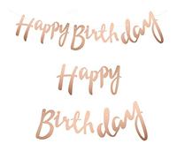 Festone Personalizzato "Happy Birthday" per Bandiere di Anniversario, Bandierina per Auguri di Buon Compleanno, per Cerimonia di Festa di Compleanno - Oro Rosa