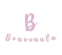 Festone scritta " BENVENUTA " rosa in carta - cm 300 x 15