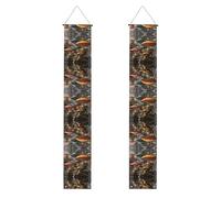 Festone stampato con castello di funghi e fortezza per feste, striscioni decorativi per patio, adatti per feste di laurea e decorazioni per patio