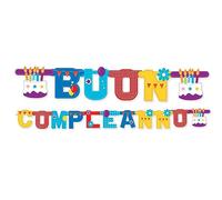 Festone Striscione Buon Compleanno, Ghirlanda con Corda Letter Banner Addobbi Decorazione per Festa Casa Maschile Femminile in Cartone Cartoncino 265 x 15 cm