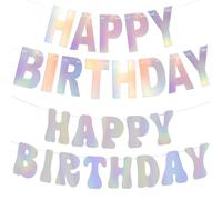 Festone Striscione Scritta Buon Compleanno Happy Birthday Decorazioni, 2 Pcs Banner Ghirlanda Happy Birthday, Addobbi Casa Festa Compleanno, Kit Decorazione Festa di Compleanno