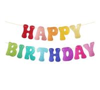 Festone Striscione Scritta Buon Compleanno Happy Birthday Decorazioni, Banner Ghirlanda Happy Birthday, Addobbi Casa Festa Compleanno (Multicolore-Glitter)
