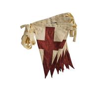 Festone vintage con bandiera dell'Inghilterra, ghirlanda di cotone da 5 metri con 10 bandiere inglesi su entrambi i lati, decorazione per feste a tema San Giorgio