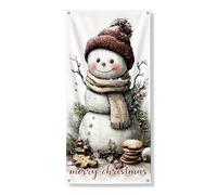 Festone vintage fantasioso con pupazzo di neve, decorazione natalizia per interni ed esterni, 91 x 182 cm