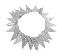 Festone vintage in tessuto floreale, bandierine triangolari in cotone da 1,9 m, con 36 gagliardetti per matrimoni, compleanni, feste in giardino e decorazione da appendere all'aperto per la casa