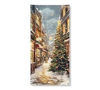 Festone vintage per porta albero di Natale, decorazione per interni ed esterni, feste invernali, 91 x 182 cm